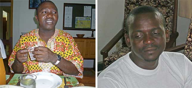 Innocent MAYUMA à gauche et Arnaud Massamba à droite, communauté marianiste de M'Pila au Congo